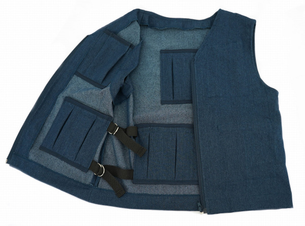 Záťažová vesta s vnútornými vreckami na celodenné nosenie DAILY DENIM 1